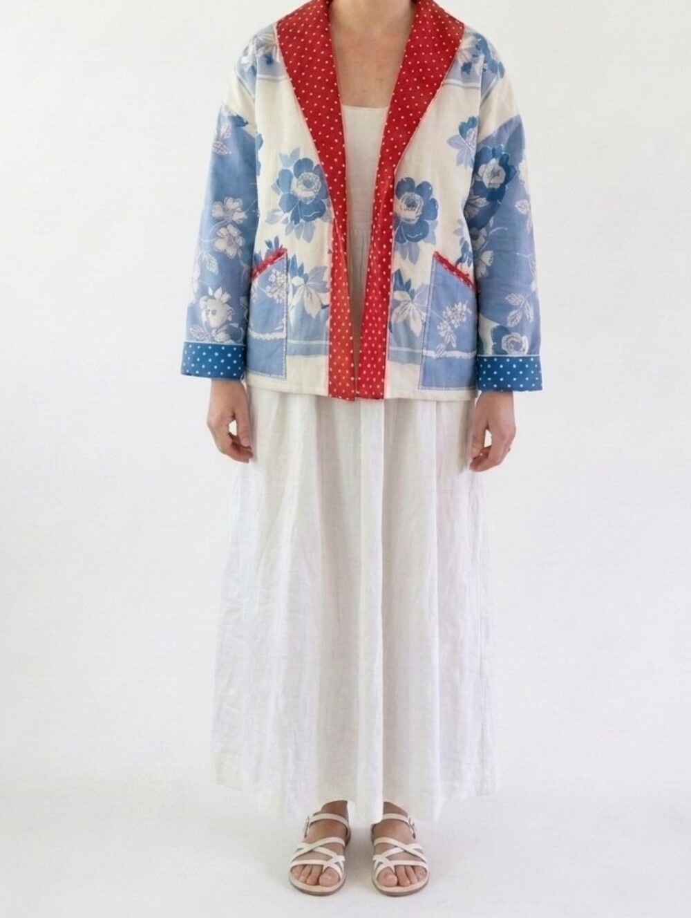 Cotton Crop Kimono And Full Wrap Skirt Fits M-L